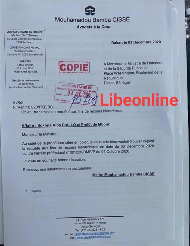 Sokhna Aïda Diallo s'attaque aux représentants de l'Etat