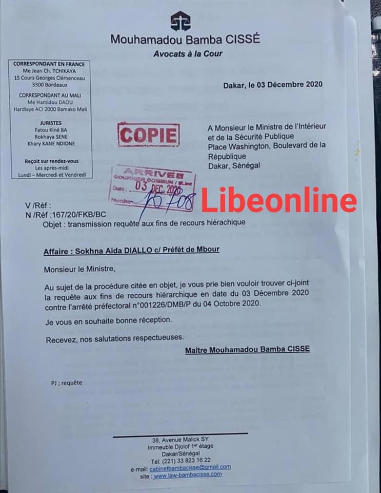 Sokhna Aïda Diallo s'attaque aux représentants de l'Etat